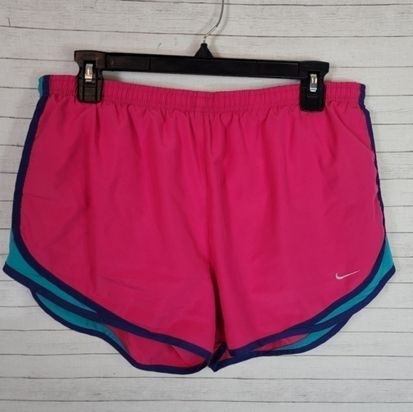 Nike Pink Colorblock Activewear Shorts, sz Large - Picture 1 of 13